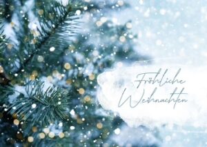 Postkarte Weihnachten: Fröhliche Weihnachten (Zweige)