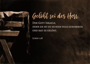 Postkarte Weihnachten: Gelobt sei der Herr