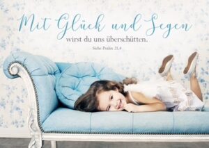 Postkarte: Mit Glück und Segen überschütten