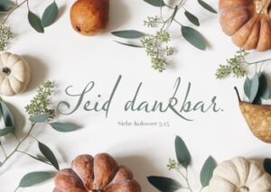 Postkarte: Seid dankbar