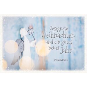 Faltkarte: Gesegnete Weihnachten (Engel mit Stern)