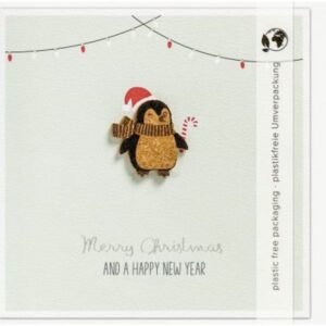 Faltkarte: Merry Christmas (Pinguin)