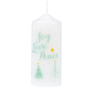 Kerze: Joy Love Peace