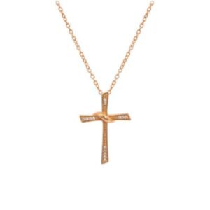 Halskette mit Anhänger: Kreuz (rosé)