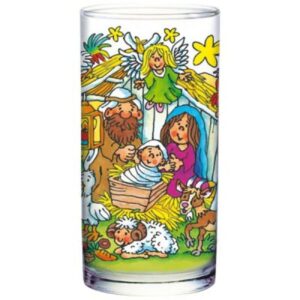 Trinkglas: Weihnachtskrippe