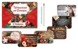Minikarten: Weihnachtsduft und Lichterglanz (12 Stück)
