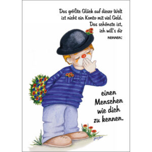 Postkarten: Clown-Zeichnungen - Das größte Glück auf dieser Welt (4 Stück)