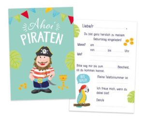 Kindergeburtstag Einladungen: Pirat (10 Ex.)