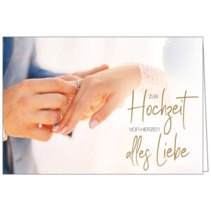 Faltkarte: Hochzeit - Zur Hochzeit von Herzen alles Liebe
