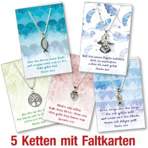 Paket: Halsketten mit Faltkarten (5 Exemplare)