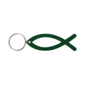 Schlüsselanhänger: Fisch Filz (dunkelgrün)