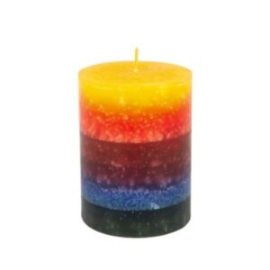Stumpenkerze: Regenbogenfarben (klein)