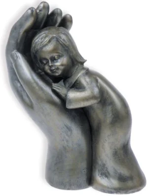 Kind in Hand - bronzefarben (ca. 10 cm)