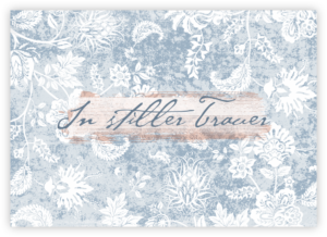 Faltkarte: In stiller Trauer (blaues Muster)