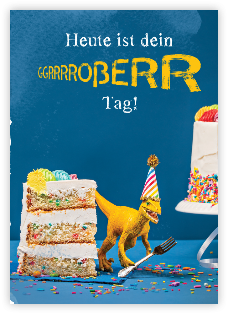 Faltkarte Heute ist dein großer Tag (Geburtstag Dino) ilovejesus.ch