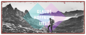 Metallschild lang: Glaube, Hoffnung, Liebe