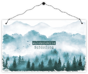 Holzschild rechteckig: Wundervolle Schöpfung