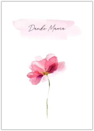 Postkarte: Danke Mama - Aquarell