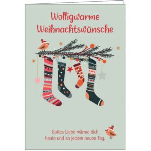 Faltkarte: Wolligwarme Weihnachtswünsche