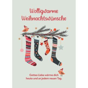 Fensterbild-Postkarten: Wolligwarme Weihnachtswünsche (4 Stück)