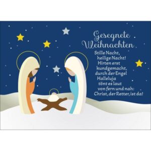 Fensterbild-Postkarten: Gesegnete Weihnachten - Stille Nacht (4 Stück)