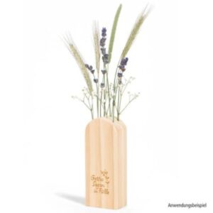 Blumen und Gräserblock aus Holz