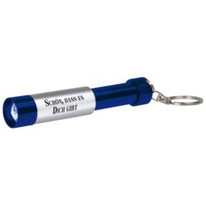 LED-Taschenlampe mit Schlüsselring (blau)