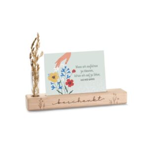 Kartenhalter mit Vase: Beschenkt