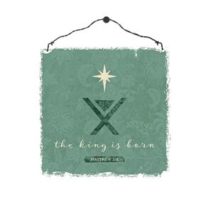 Holzschild: The king is born (klein)