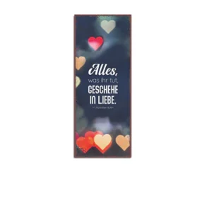 Metallschild: Jahreslosung 2024 - Alles, was ihr tut, geschehe in Liebe (blau)