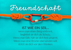 Postkarte: Freundschaft ist wie ein Seil
