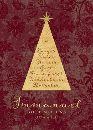 Postkarte Big Blessing: Immanuel (Gold im XL Format)