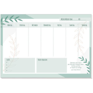Notizbuch: Wochenplaner Farn