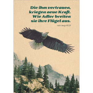 Postkarte: Die ihm vertrauen, kriegen neue Kraft (4 Stück)