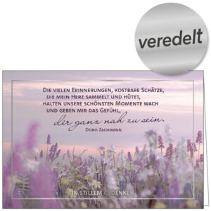 Faltkarte: In stillem Gedenken