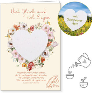 Faltkarte: Viel Glück und viel Segen