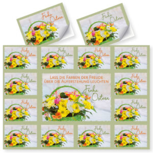 Postkarten mit Aufklebern: Frohe Ostern (4 Stück)