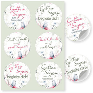 Postkarten mit Aufklebern: Gottes Segen zum Geburtstag (12 Stück)