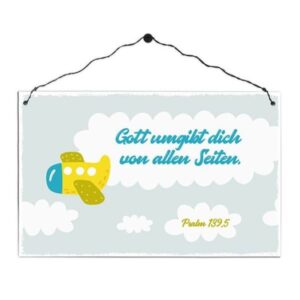 Holzschild: Gott umgibt dich (Kinder)