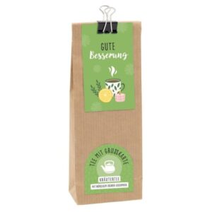 Tee mit Grußkarte: Gute Besserung