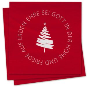 Servietten: Ehre sei Gott in der Höhe und Friede auf Erden