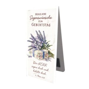 Magnetlesezeichen: Herzliche Segenswünsche (Lavendel)