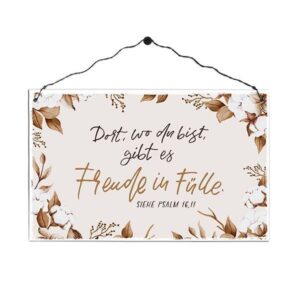 Holzschild groß: Freude in Fülle