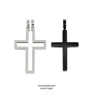 Anhänger Edelstahlkreuz (schwarz)