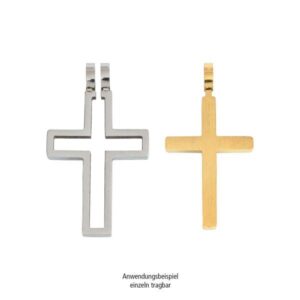 Anhänger Edelstahlkreuz (gold)