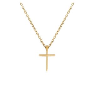 Halskette mit Anhänger Kreuz (Goldauflage)