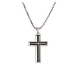 Halskette mit Anhänger Kreuz/Strass-Stein