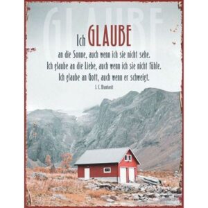 Metallschild groß: Ich glaube