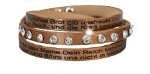 Wickelarmband: Vaterunser (Lederimitat bronze)