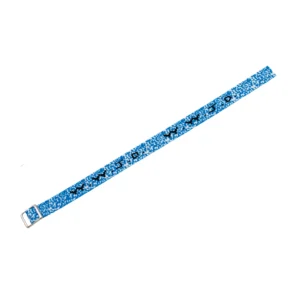 Armband: WWJD (gewebt, blau-weiss)